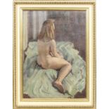 British 20th century school, oil on canvas, female nude,