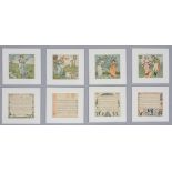 After Walter Crane, four mounted Children's illustrations, circa 1910,