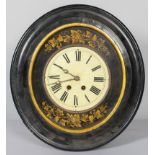 An Edwardian Swiss ebonised wall clock, the reverse stamped 'E, Hissbuchele Sachiettenstrasse 35',