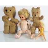 Two teddies and two dolls