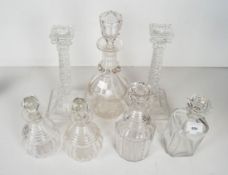 A group of decanters and sticks