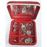 A box of silver jewellery to include ear rings,
