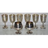 A set of 6 EPNS goblets and two others (8)