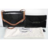 A 'Rayne' black and tan leather shoulder bag, in a dust bag, and a grip bag.