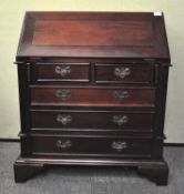 A mahogany fall front writing bureau, H 88 cm