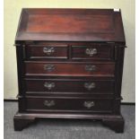 A mahogany fall front writing bureau, H 88 cm