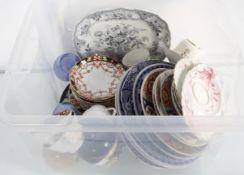 A collection of blue and white dinner ware and other china