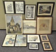 Assorted pictures and prints to include Kandinsky