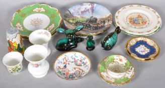 A collection of assorted china to include Pennance pots, Coalport with a blue fish,
