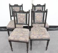 Four Edwardian mahogany chairs
