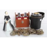 A leather flask, flask set,