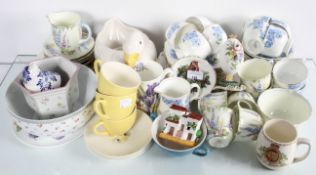 A Fenton china tea set and another and other items to include a duck planter,