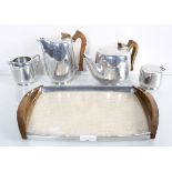 A Picotware tea set on tray