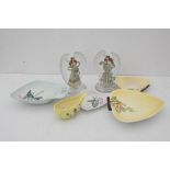 Five pieces of Carlton ware Australian Design shaped plates along with a pair of Bradford Exchange