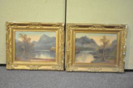 A pair of Collins oil on board scenes 33cm x 45cm