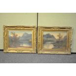 A pair of Collins oil on board scenes 33cm x 45cm