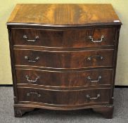 A mahogany bow front chest of drawers 83 cm high