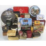 A quantity of vintage biscuit and sweet tins