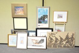 A group of prints to include a tapestry,