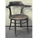 Thonet style chair with pressed wood round seat,
