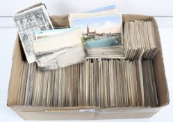 A box of postcards with landscapes,