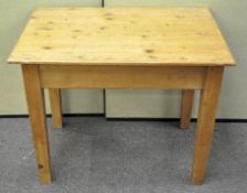 A pine table
