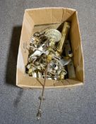 A quantity of brassware to include light fittings