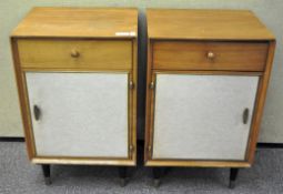 Two retro walnut bedside tables,