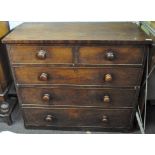 A 19th century mahogany chest of drawers (2 short and three long), 92cm H, 105cm W,