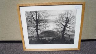 A lithograph of 'Winter's Sleep', Silbury, limited edition 19/25, signed 'A Suth' (?), framed,