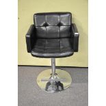 A chrome bar stool/chair