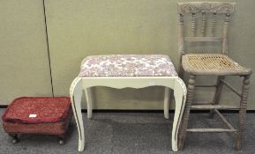 A Correction chair and two stools
