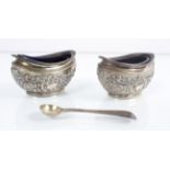 A pair of silver salts, possibly Chester,