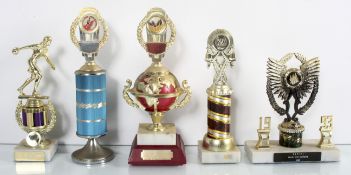 A selection of skittle trophies