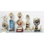 A selection of skittle trophies