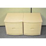 A pair of Alston's modern two drawer bedside tables 47cmH x 43cmW x 45cmD