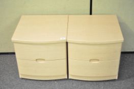 A pair of Alston's modern two drawer bedside tables 47cmH x 43cmW x 45cmD