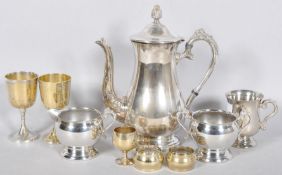 A group of assorted metalware