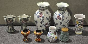 A group of vases,