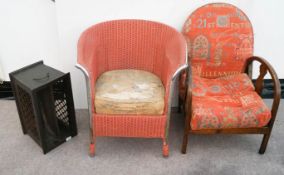 A Lloyd Loom style chair,