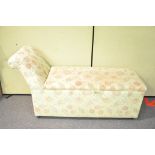 A day bed/ottoman with floral upholstery H 97cm, W 159cm,
