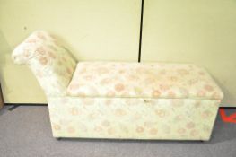 A day bed/ottoman with floral upholstery H 97cm, W 159cm,