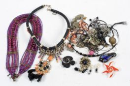 A group of costume jewellery,