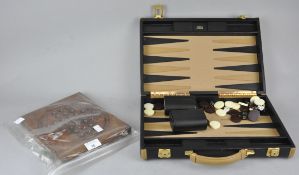 A backgammon game and solitaire