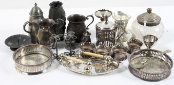 A quantity of silver plate, to include mugs,