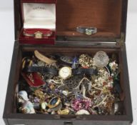 A collection of costume jewellery to include watches and brooches