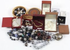 A quantity of costume jewellery to include boxed sets and necklaces
