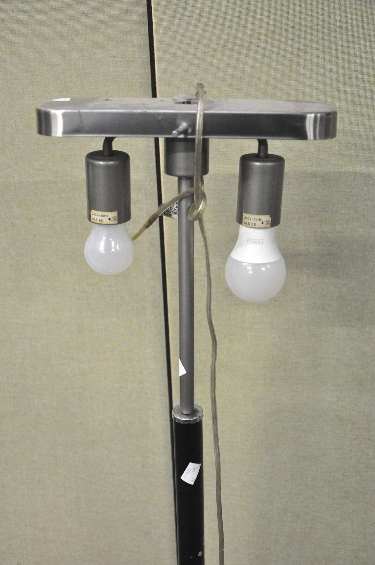 Two metal and one wooden standard lamp (3), - Image 2 of 2