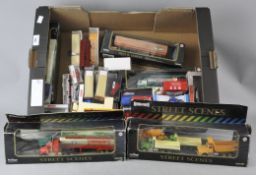 A collection of boxed and un-boxed lorries and cars, including Herpa,