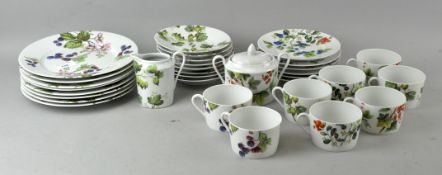 A Bill Goldsmith, 'The berries' pattern tea set to include; cups, sugar bowl, creamer and plates.